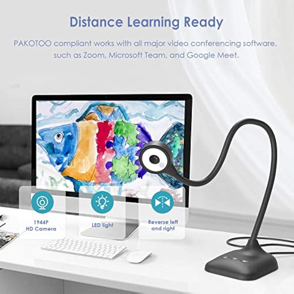 PAKOTOO 5MP USB Document Camera & Visualizer for A3 Size, LED Light
