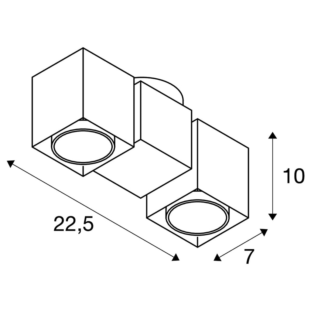 SLV Aluminium Surface-Mounted Wall and Ceiling Light - Grey, 50W
