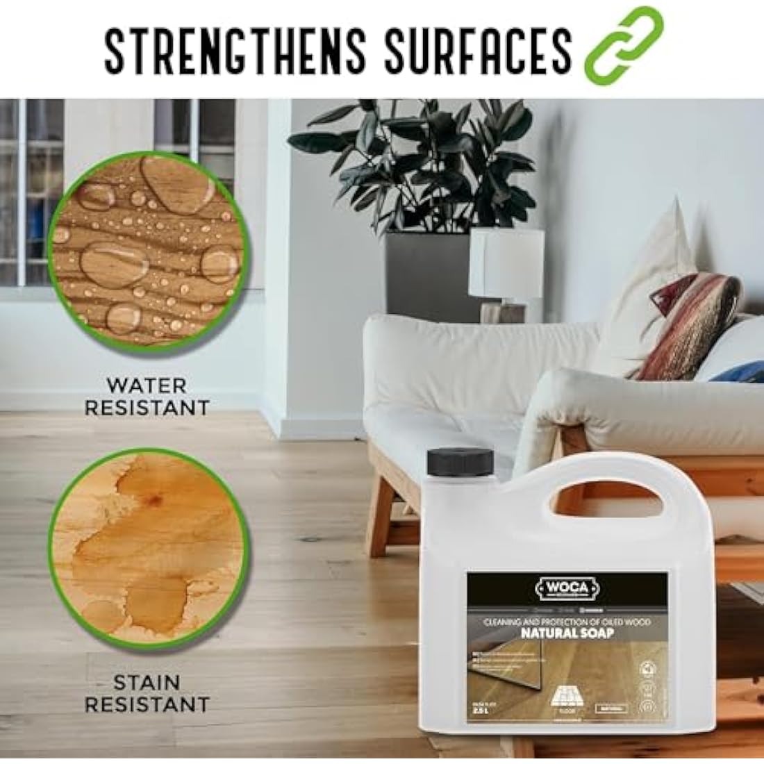 WOCA Natural Soap | Concentrated Wood Cleaner for Oiled Floors | 2.5L