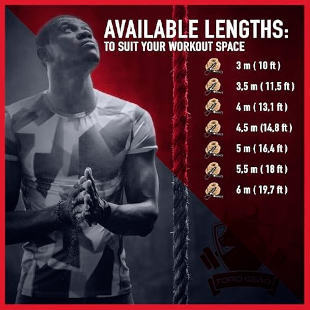 Toro Gear Jute Gym Climbing Rope | 1.5" Diameter Strength Training Rope