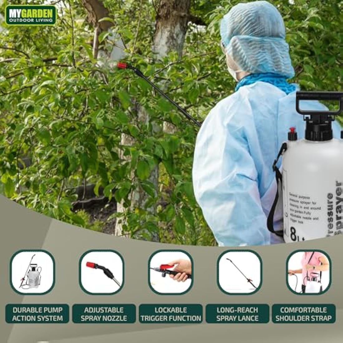 8L Garden Pressure Sprayer – Pump Action Weed Killer