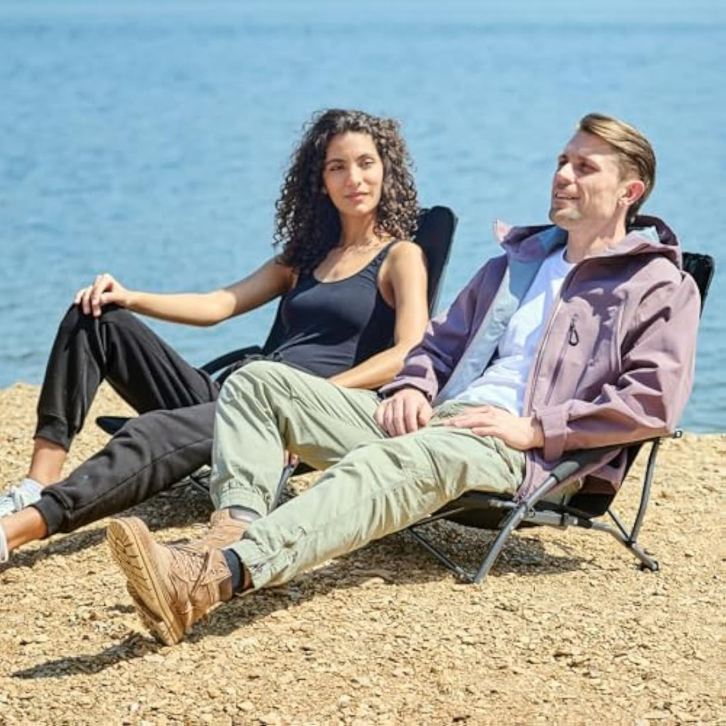 Portal Folding Beach Chair – Lightweight Low Portable Seat with Cupholder