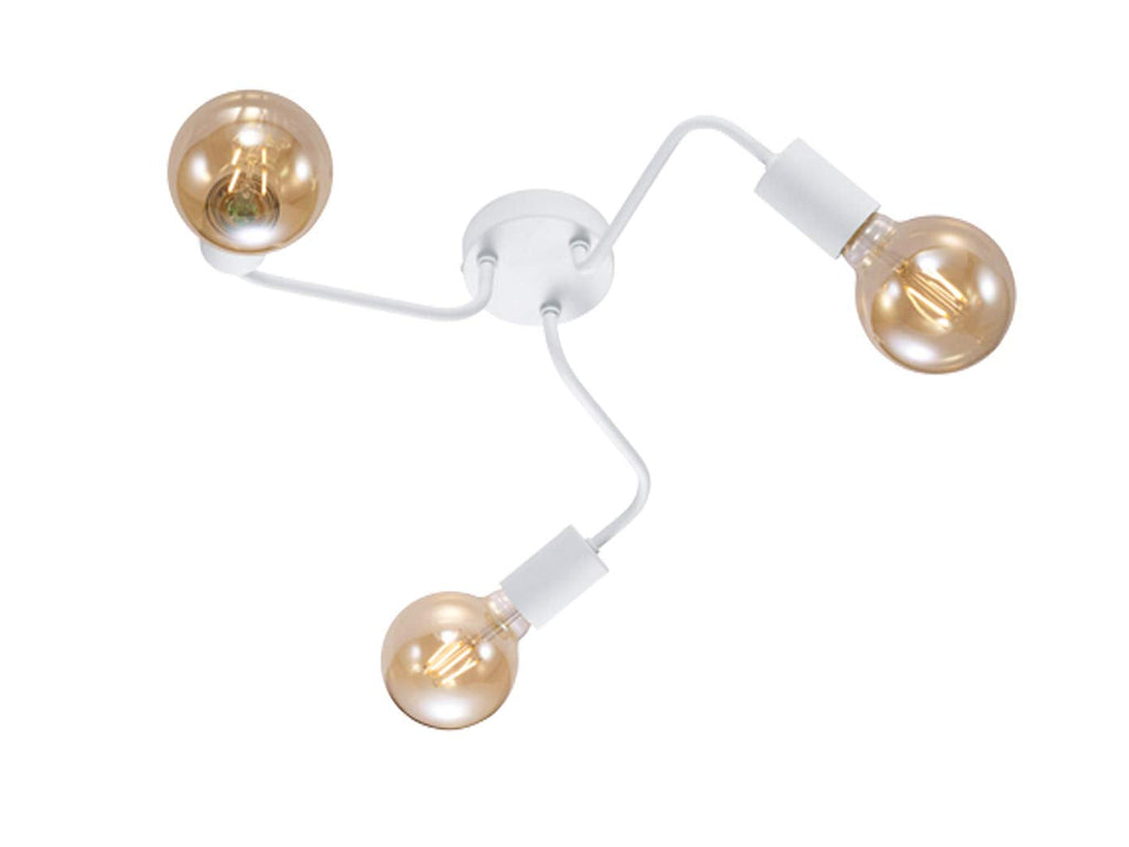 Trio Leuchten Diallo 3-Bulb Ceiling Light | Matt White Metal | 3x E27