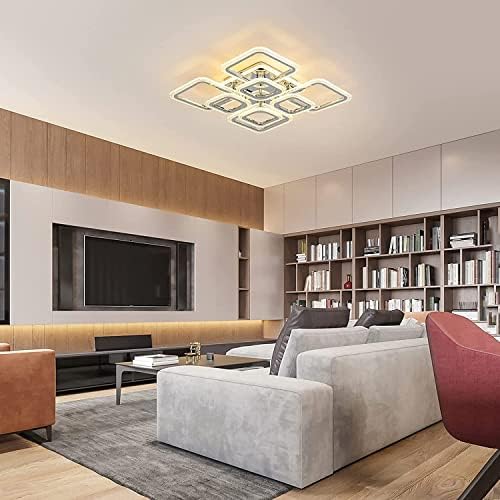 Modern LED Ceiling Light – Dimmable Acrylic Flush Mount, 100W