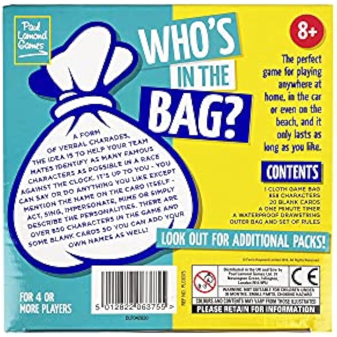 Who's in the Bag Game by Paul Lamond – Family Party Charades Card Game