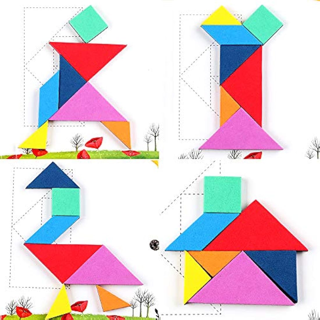 Coogam Magnetic Travel Tangram Puzzle Book - 360 Patterns IQ Toy for Kids