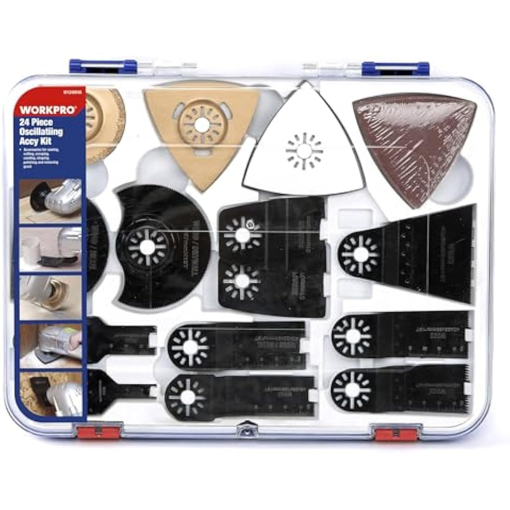 WORKPRO 24-Piece Oscillating Multi Tool Blade Kit for Wood & Metal