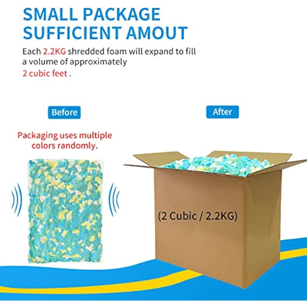 Welacer Shredded Memory Foam Refill - 4.4KG Bean Bag & Pillow Filler