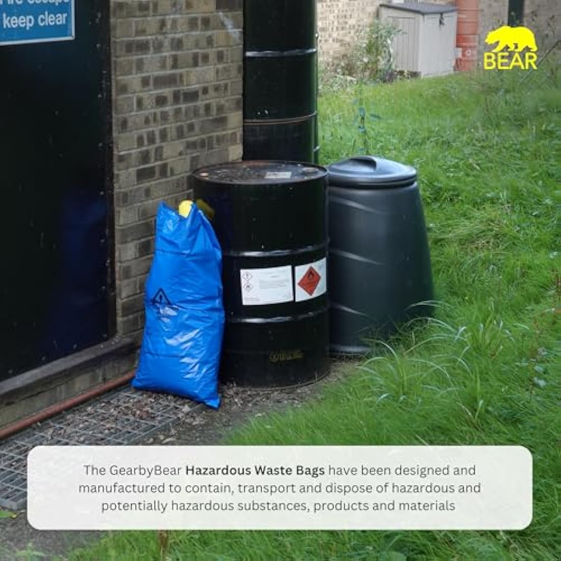 Hazardous Waste Bags – Blue Heavy Duty Disposal (100 Pack)