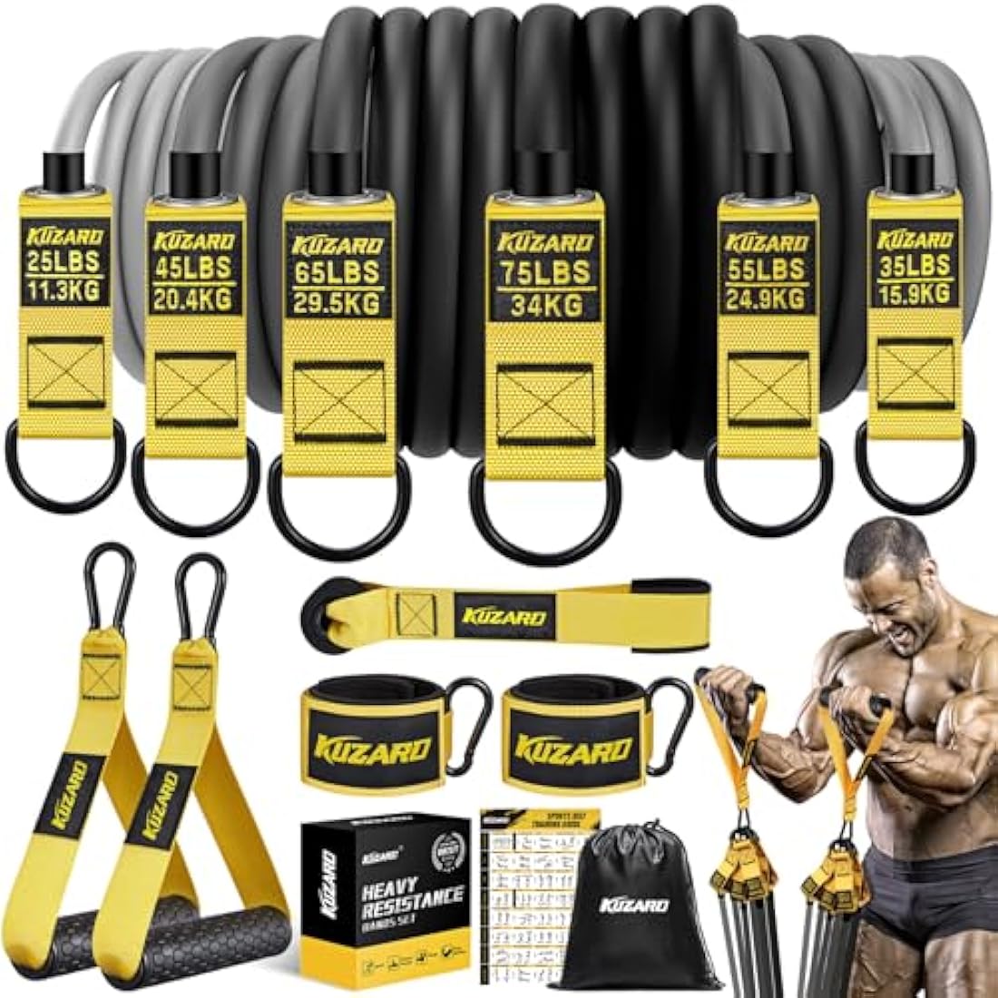 300lbs Resistance Bands Set | 6 Levels for Home Gym Training