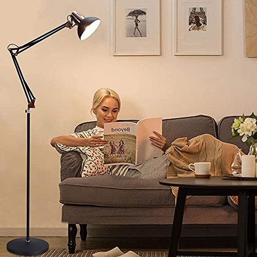 Jolof Store Modern Grey-Black Copper Adjustable LED Reading Floor Lamp