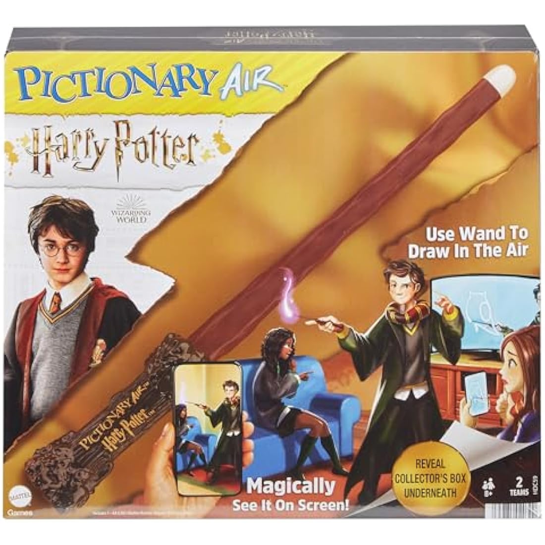 Pictionary Air Harry Potter Family Drawing Game with Wand Pen & Cards