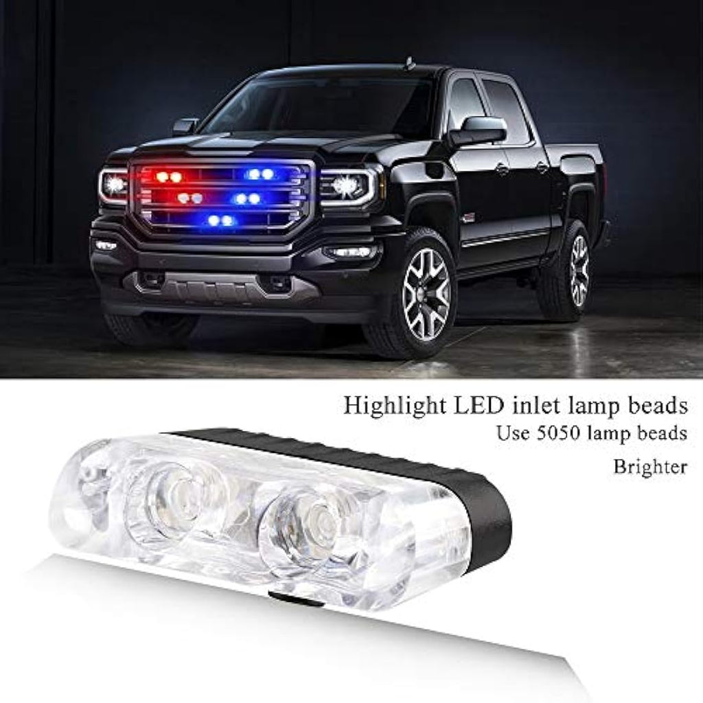 8-in-1 LED Emergency Strobe Lights for Trucks - Red & Blue