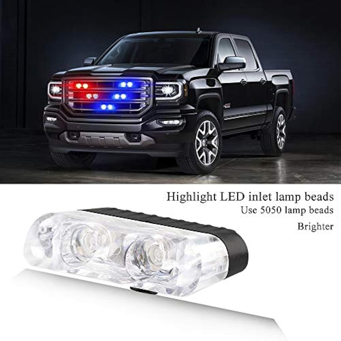 8-in-1 LED Emergency Strobe Lights for Trucks - Red & Blue