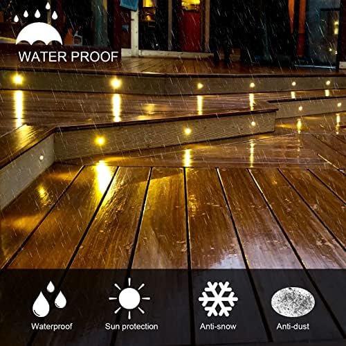 INDARUN Warm White LED Decking Lights - IP67 Waterproof 10 Pack