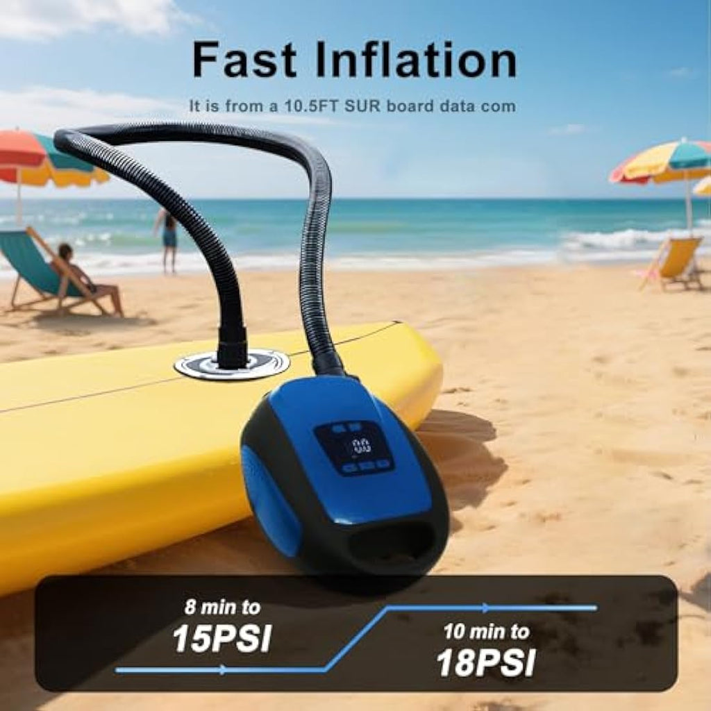 Electric SUP Pump - 20 PSI Paddle Board Pump with 5 Nozzles