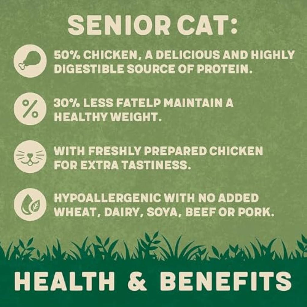 Harringtons Senior Dry Cat Food - Natural Chicken - 2kg (Pack of 4)
