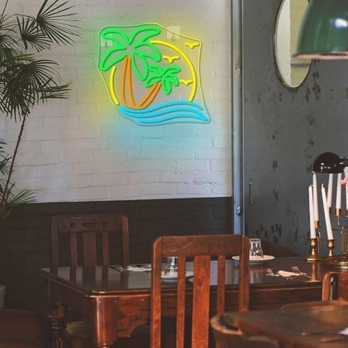 Horseneon Palm Tree Neon Sign | Dimmable LED Coconut Tree Wall Decor