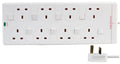 Pro Elec 8-Outlet Surge Protector Extension Lead - 5m Cable, UK Plug