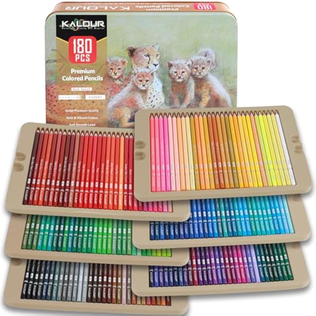 Kalour 180 Colored Pencil Set | Professional Soft Core Art Pencils