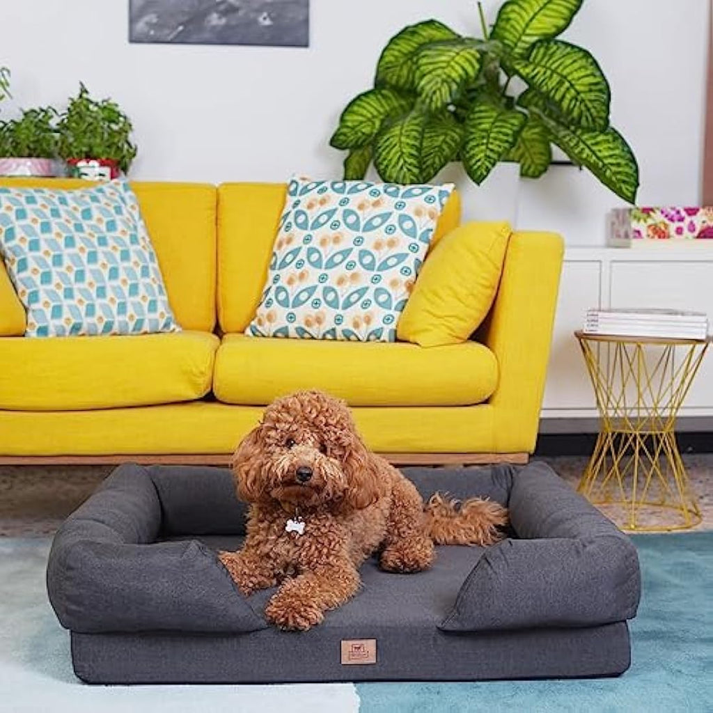 Ferplast Orthopedic Memory Foam Dog Bed – Washable Grey Mat, 64x52cm