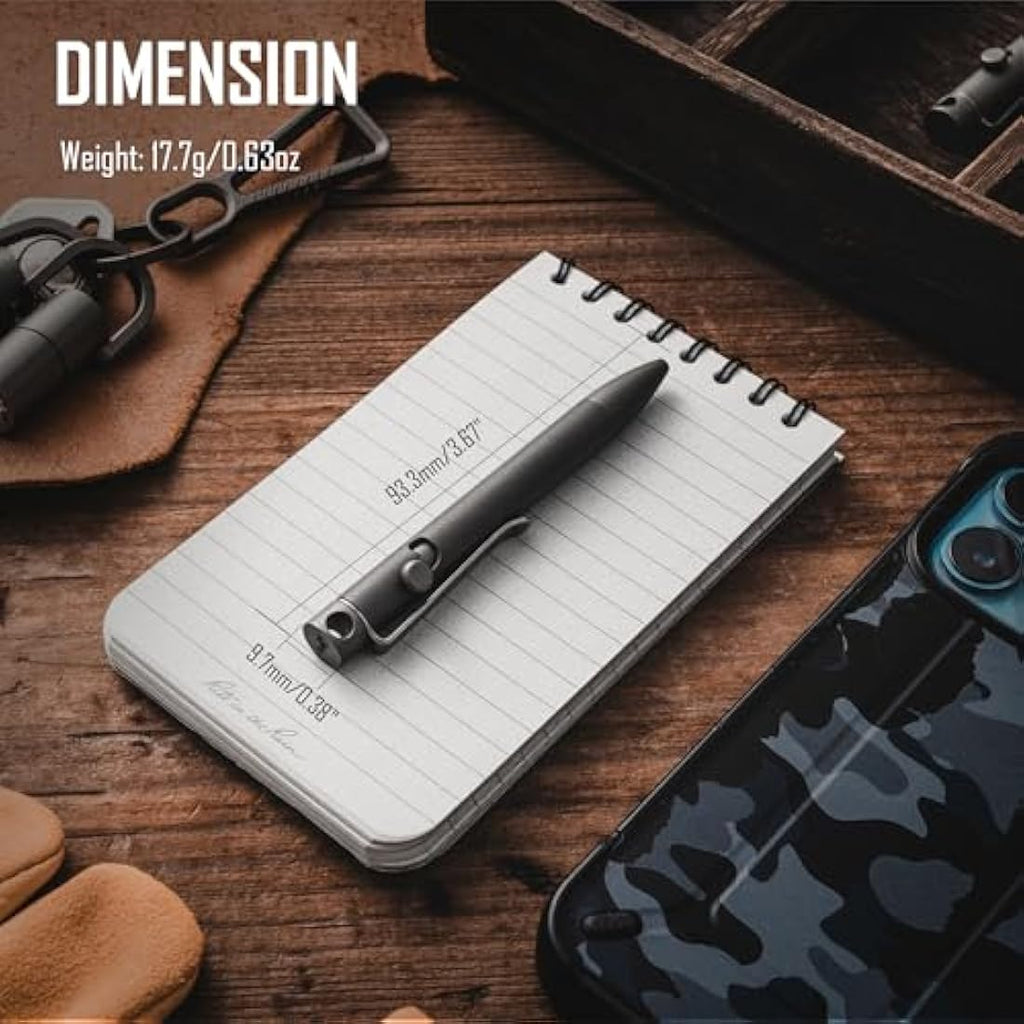 KeyUnity Titanium Alloy Retractable Ballpoint EDC Pocket Pen – Stonewashed