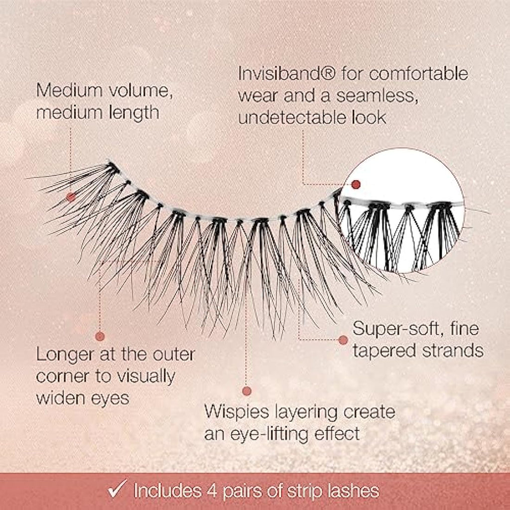 Ardell Naked Lash 422 | Natural Wispy False Eyelashes Multipack - 4 Pairs