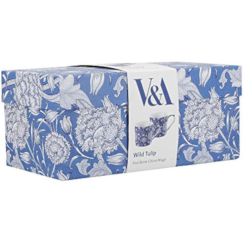 V&A William Morris Wild Tulip Bone China Mugs, 300ml Set of 2
