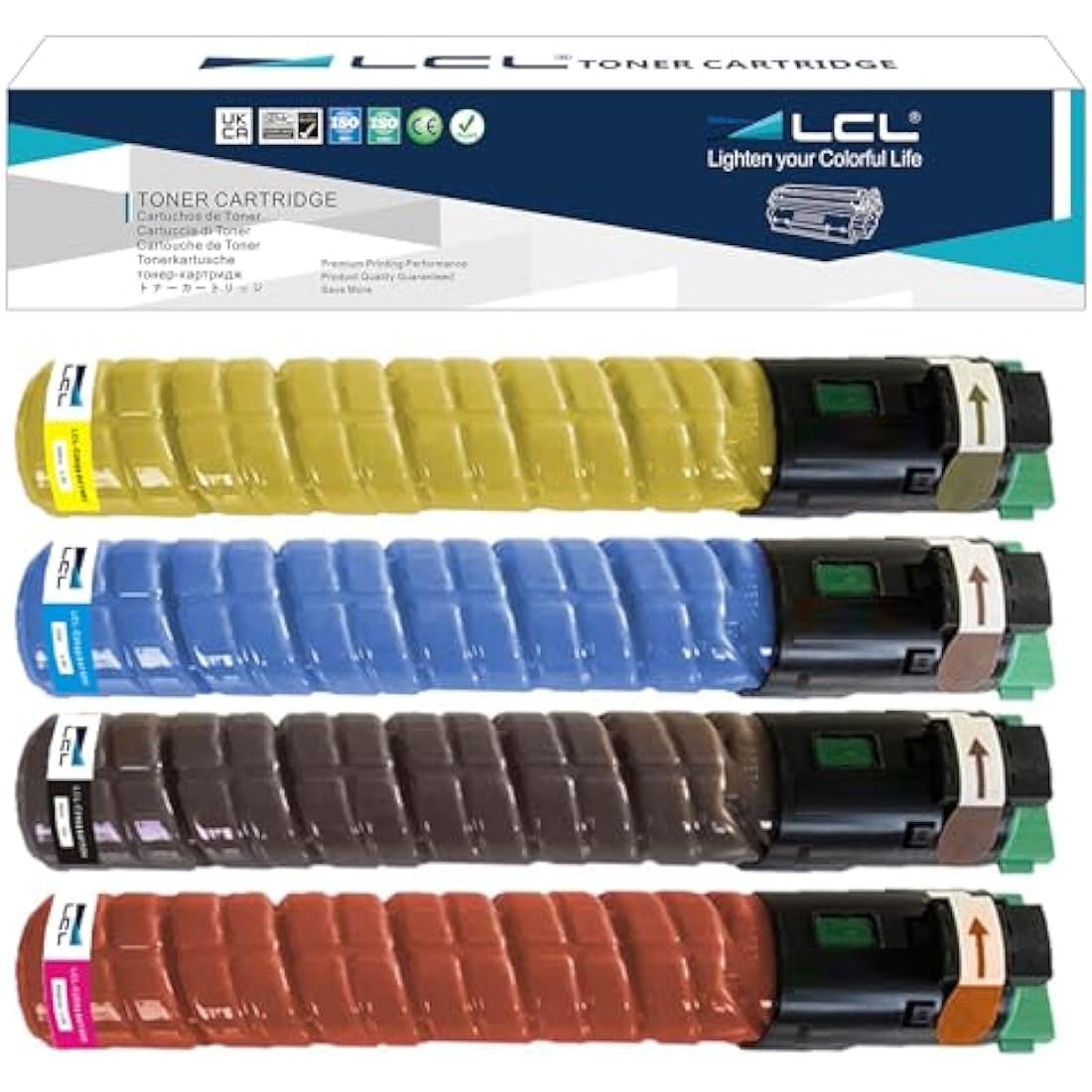 LCL Compatible Toner Cartridge for Ricoh Aficio MP C2050 C2550 | 4-Pack
