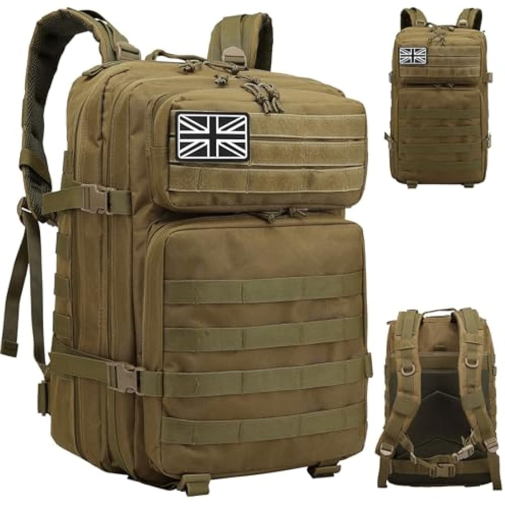 Delgeo 45L Military Tactical Backpack | Waterproof Molle Assault Pack