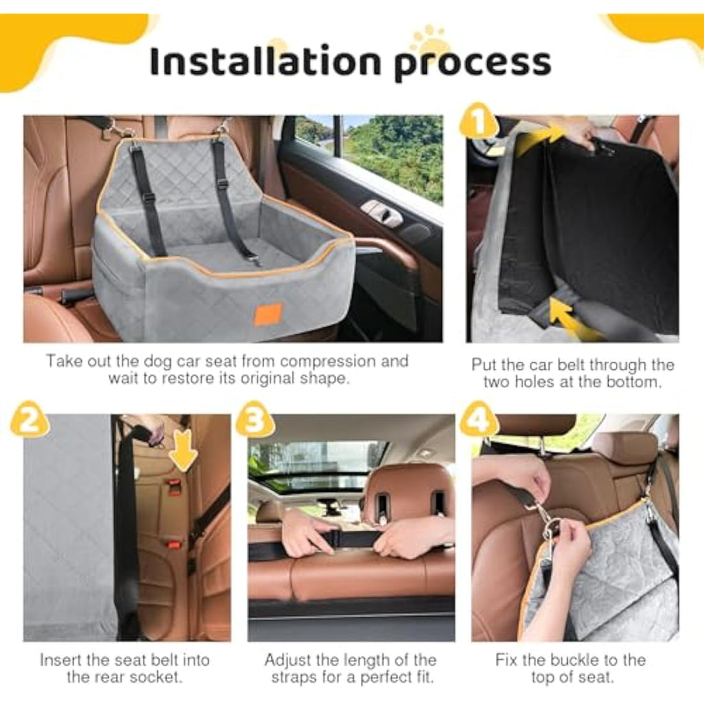 GL GLENSLAVE Dog Car Seat - Large Pet Booster Seat with Washable Cover