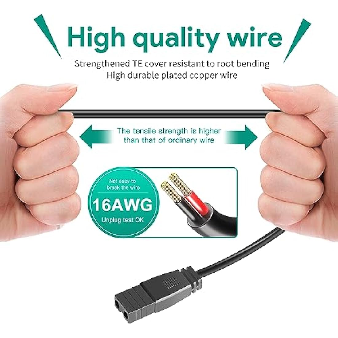HKY 12V Mini Fridge Power Cable – 14AWG DC Car Cooler Charger Adapter