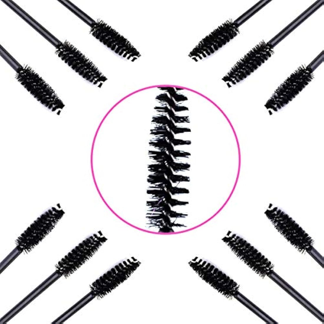 Jolof Store 50 PCS Disposable Eyelash Brushes | Mascara Wands - Black