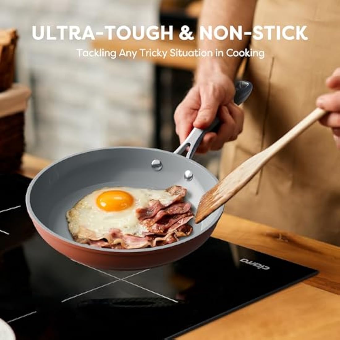 CIARRA Beyond 26cm Ceramic Nonstick Frying Pan | Toxic-Free Orange Skillet