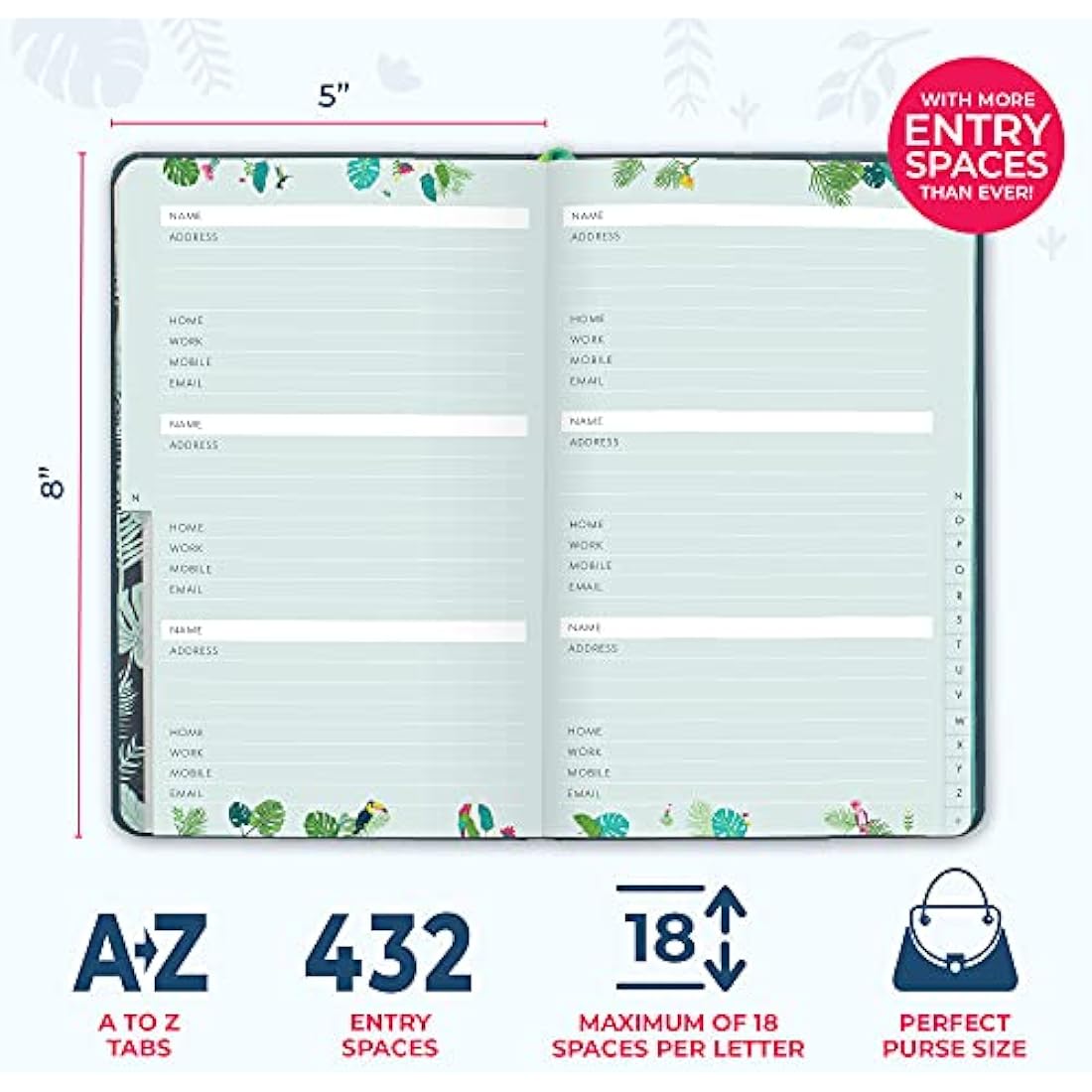 Boxclever Press Tabbed Address Book - Hardcover Contact Organizer, 432 Spaces