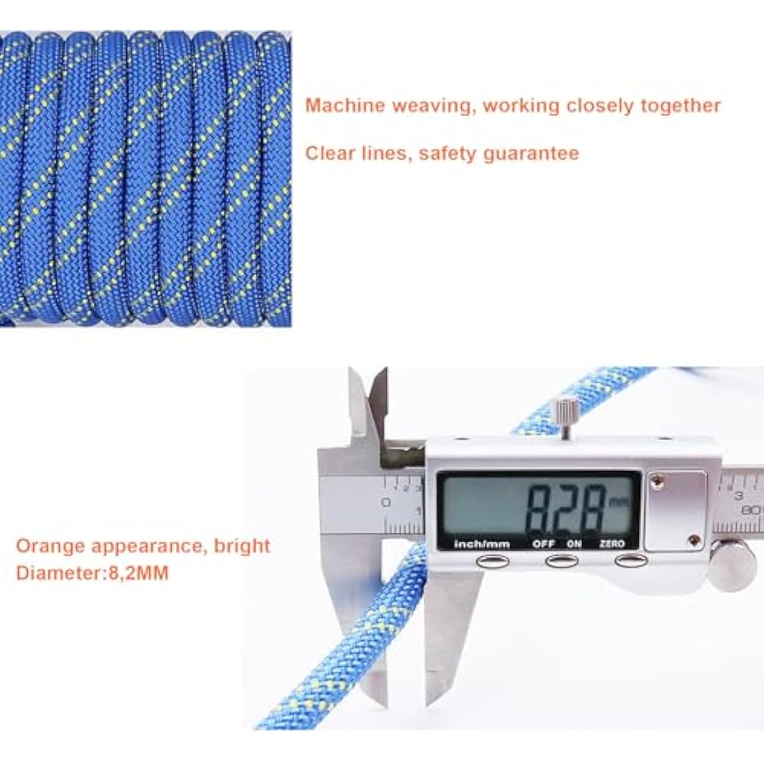 50m Static Safety Rope – 8mm High Strength Nylon Cord