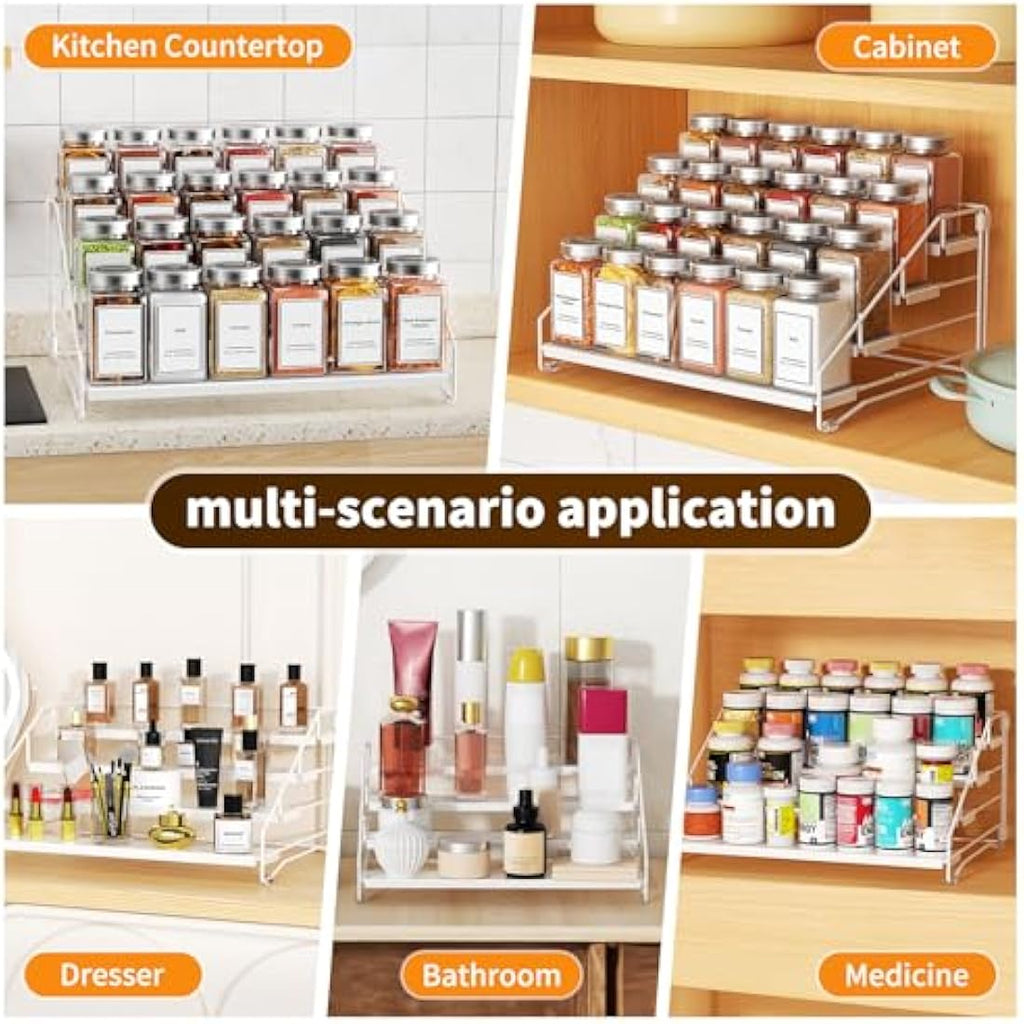 ZDDLOINP 4-Tier Spice Rack Organizer – Adjustable Metal Kitchen Storage