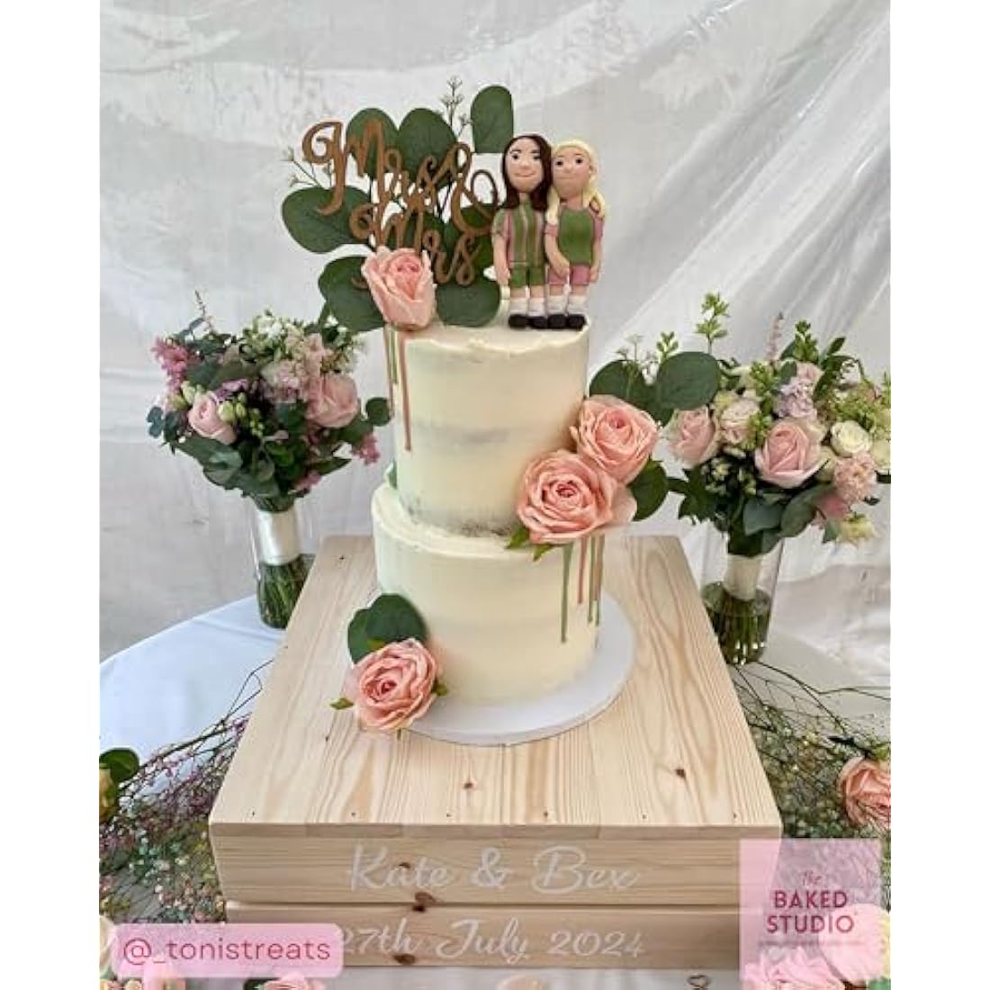 Jolof Store – 7-Piece Silk Rose Bouquet for Cake Decor & Weddings