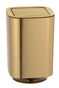 WENKO Auron Gold Cosmetic Bin – 5.5L Modern Bathroom Wastebin with Swing Lid