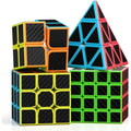 Roxenda Speed Cube Set | 2x2 3x3 4x4 Pyramid Stickerless Puzzle 4-Pack