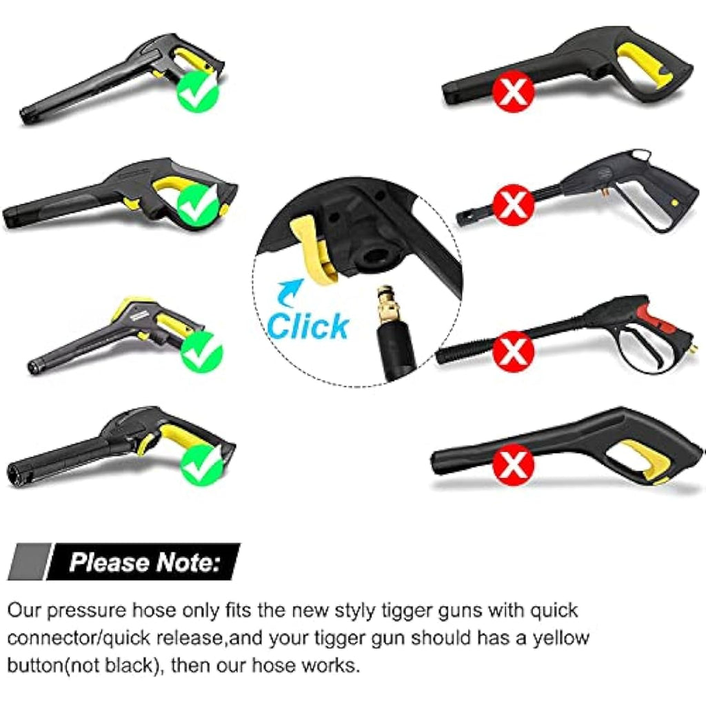 Jolof Store 20m Pressure Washer Hose for Karcher K2-K7 Quick Connect