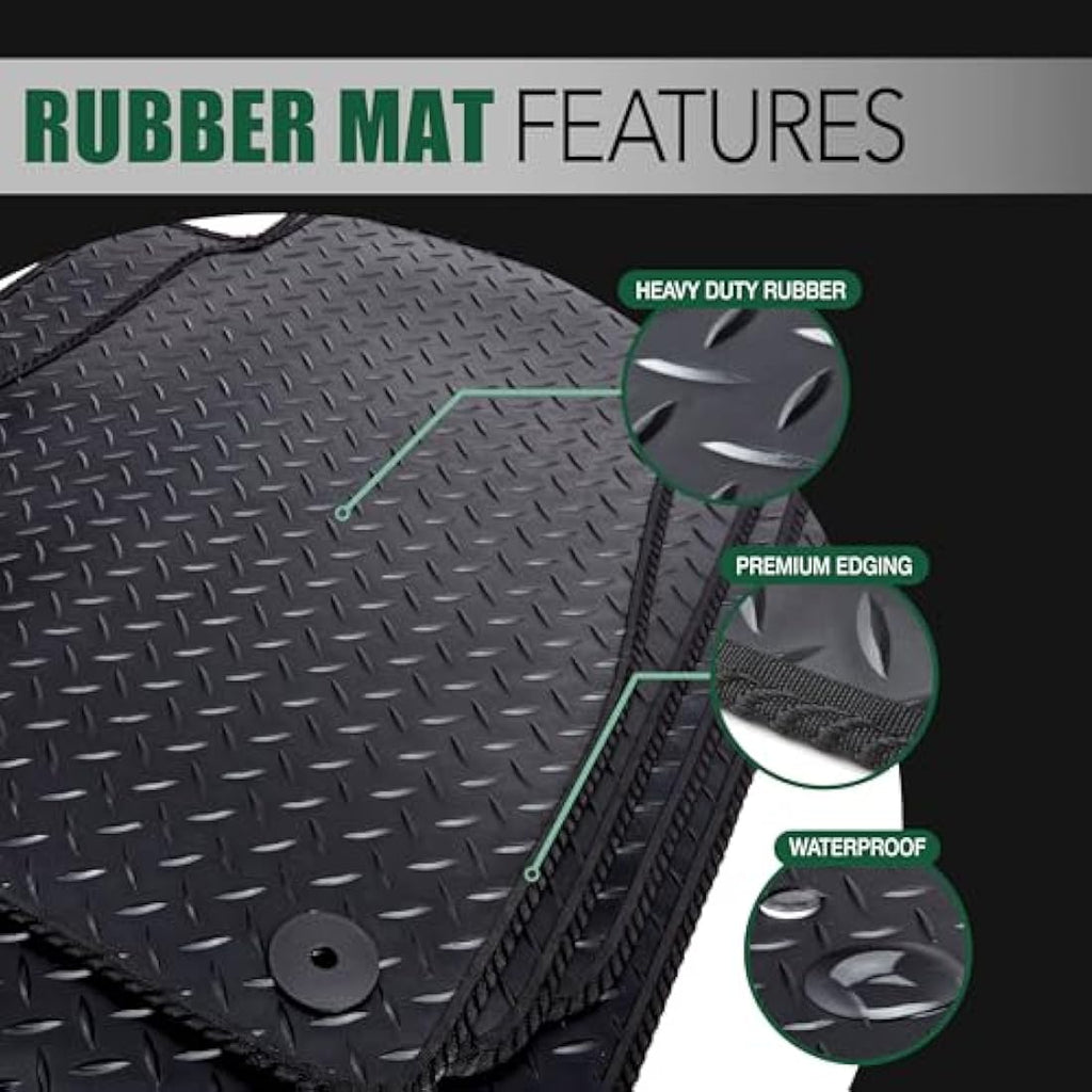 GCM Rubber Car Floor Mats for Peugeot 3008 2016-2024 | Red Edging