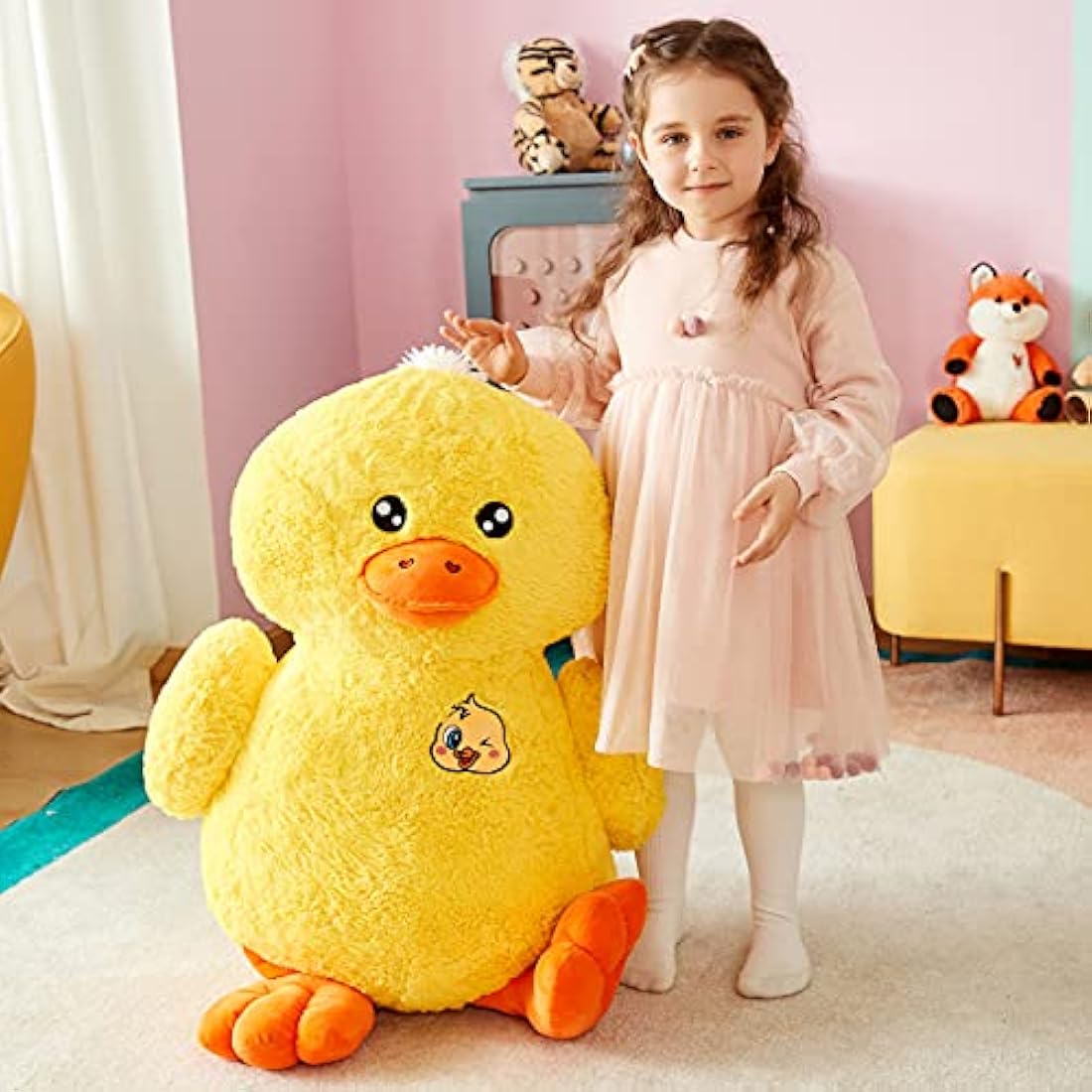 IKASA Giant Duck Stuffed Animal – 50cm Soft Kawaii Plush Toy for Kids