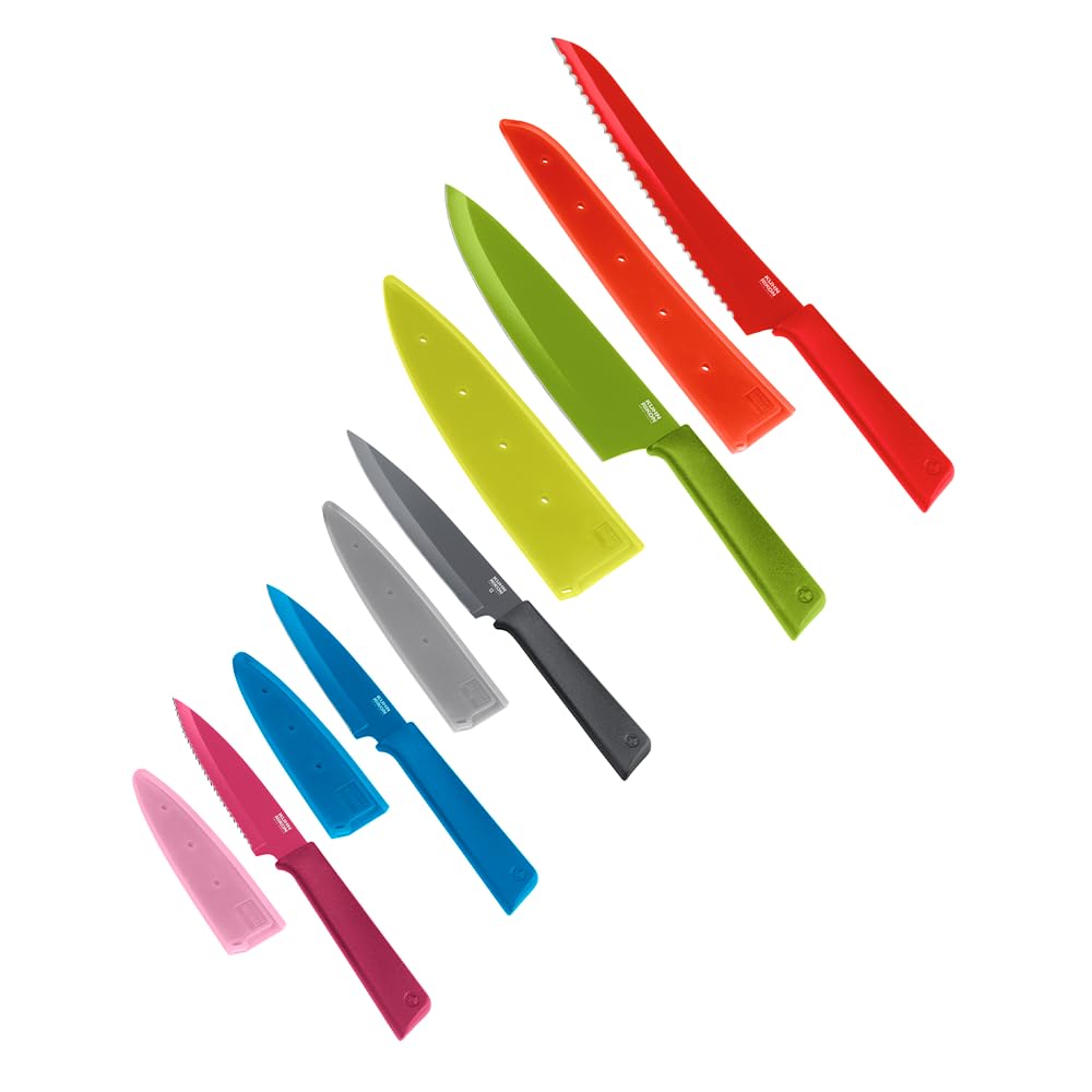 Kuhn Rikon 5-Piece Everyday Knife Set | Multicolour Colori+ Kitchen Knives