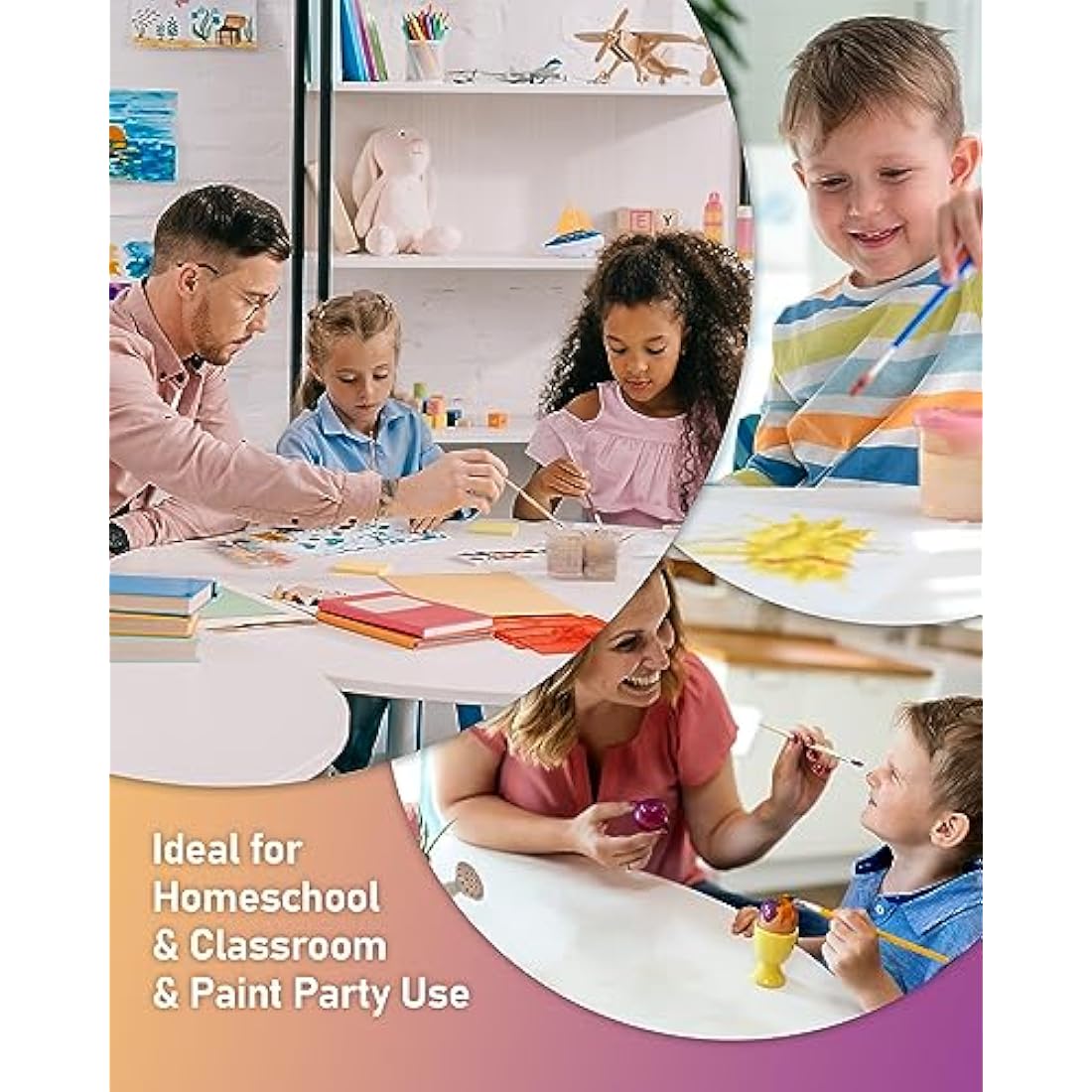 Nicpro Washable Kids Paint Set – 14 Colors Non-Toxic Tempera Bulk Paint