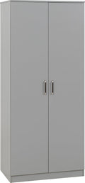 Seconique Dakota 2 Door Wardrobe | Light Grey Minimalist Storage