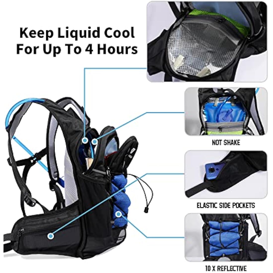 BBAIYULE Hydration Backpack with 2L BPA-Free Bladder | Lightweight Nylon