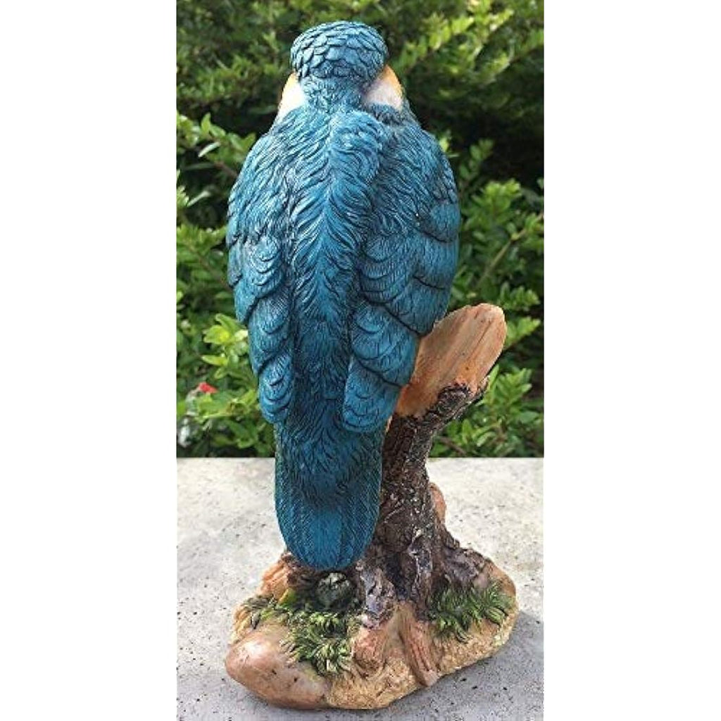 Vivid Arts Kingfisher on a Stump - Resin Wild Bird Garden Ornament