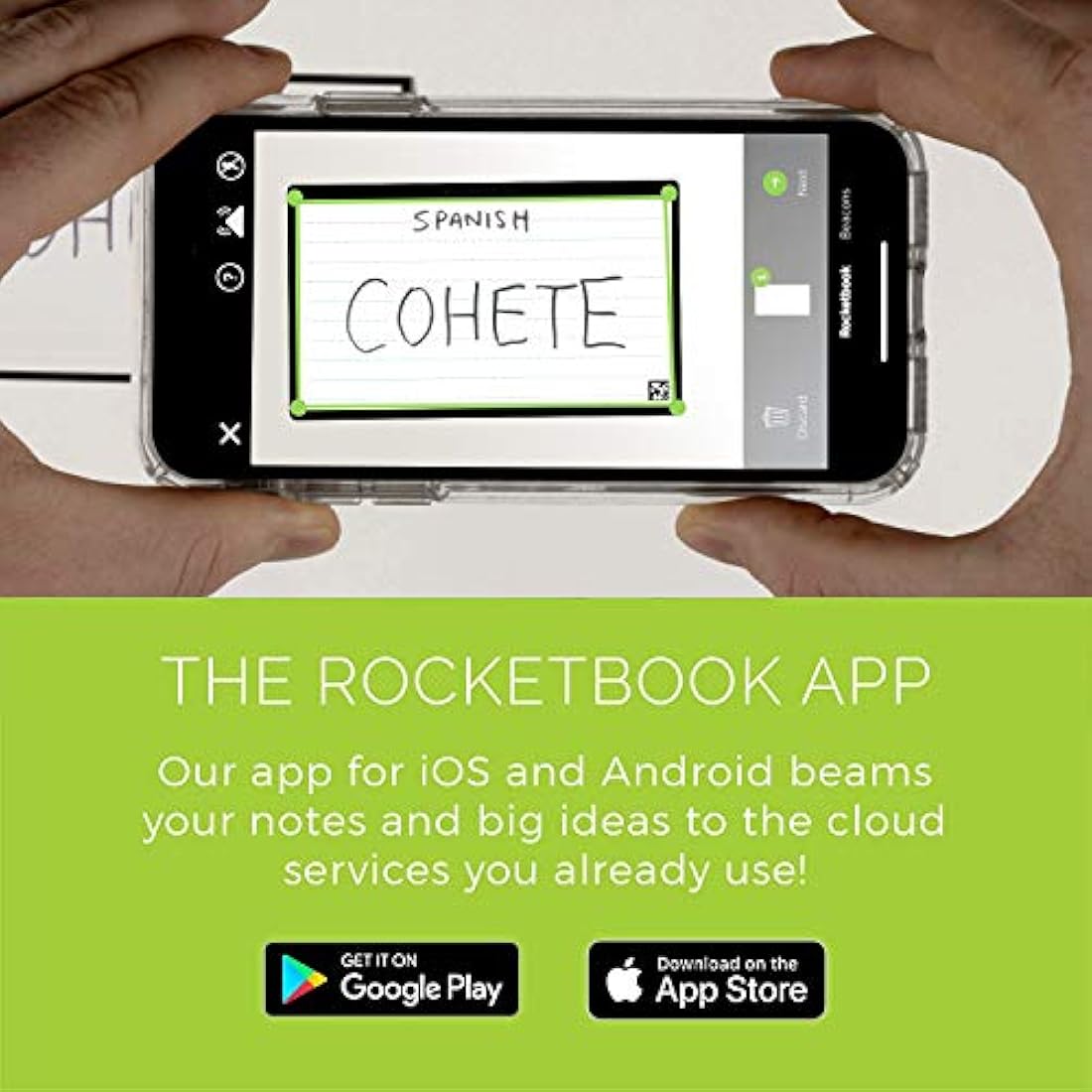 Rocketbook Cloud Cards – Reusable Index Cards with Pen & Cloth, 80 Pack