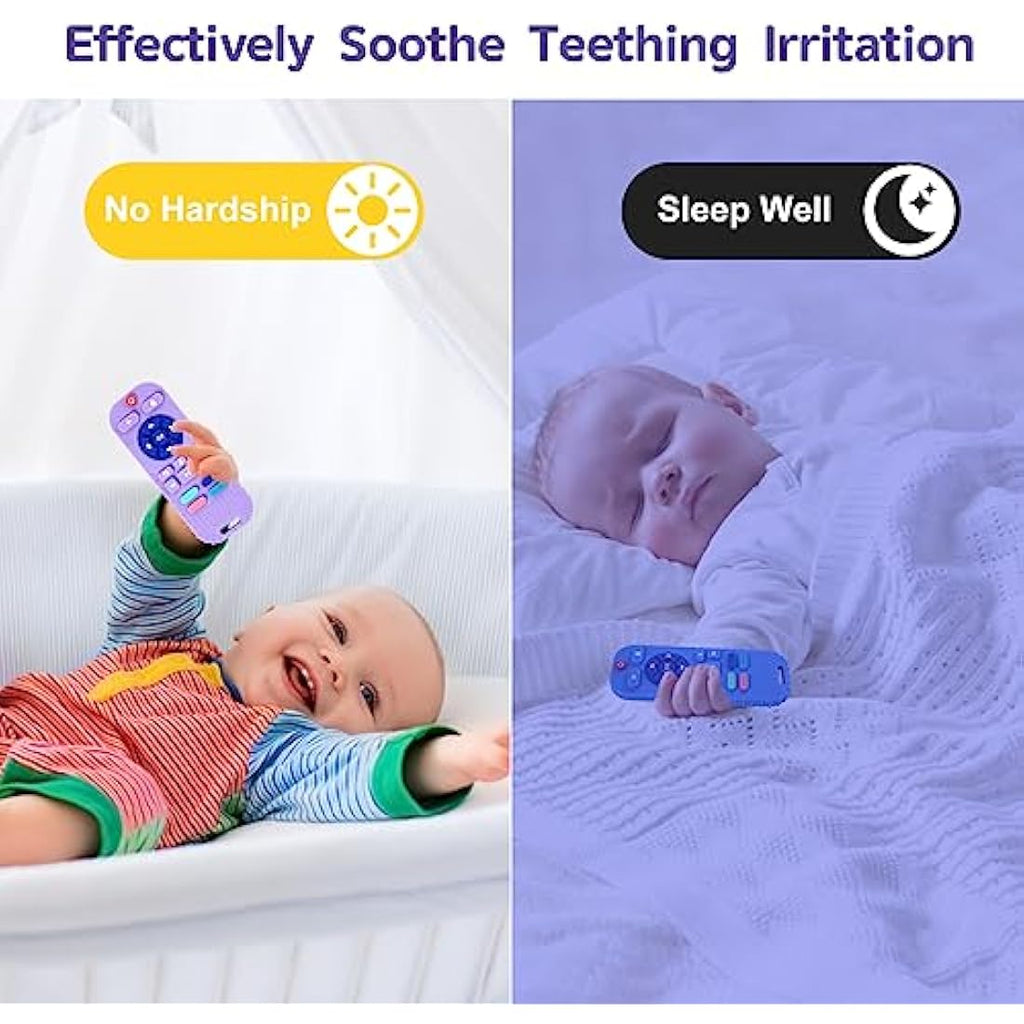 Hooku 2-Pack Silicone Remote Control Teethers | BPA-Free Baby Sensory Toys